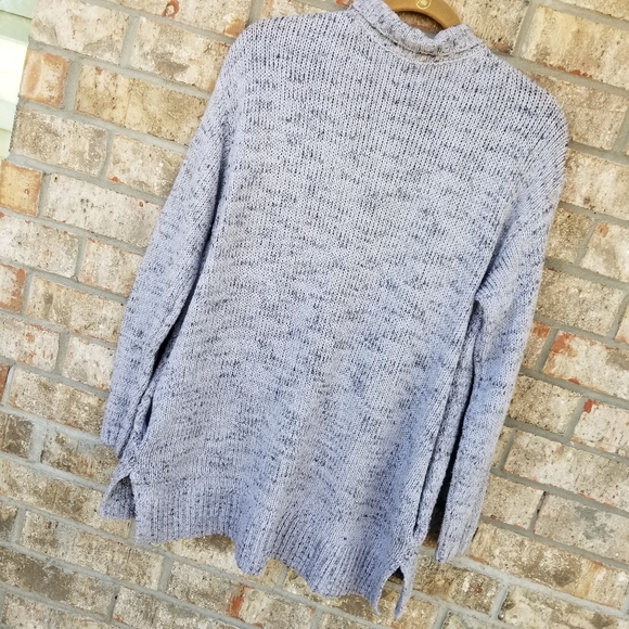 Sonoma Gray Metalic Open Front Sweater Cardigan (Womens Small) Cable Knit Long - Picture 4 of 9